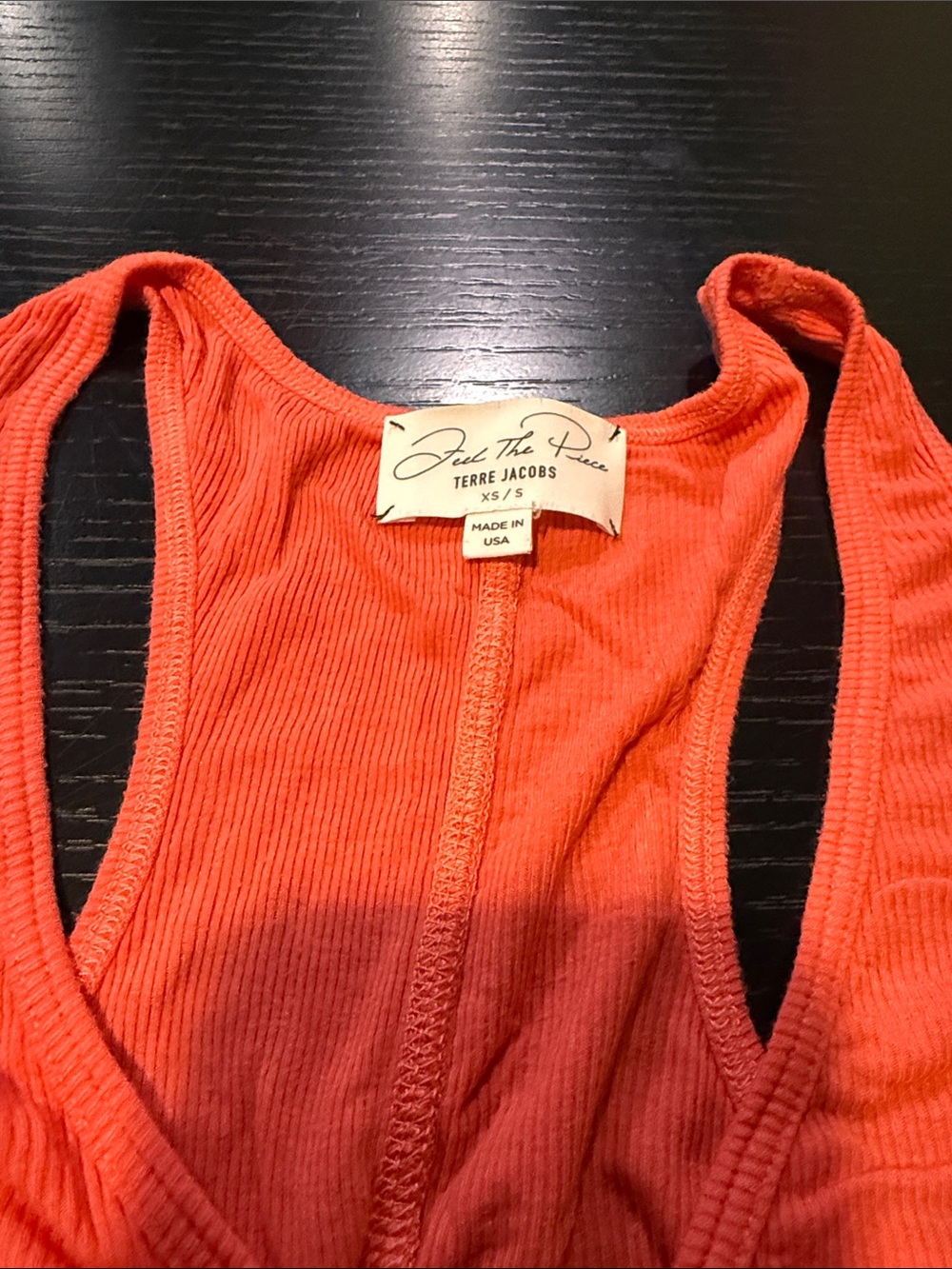 Feel The Piece Pink Ribbed Racerback Tank - Picture 2 of 3